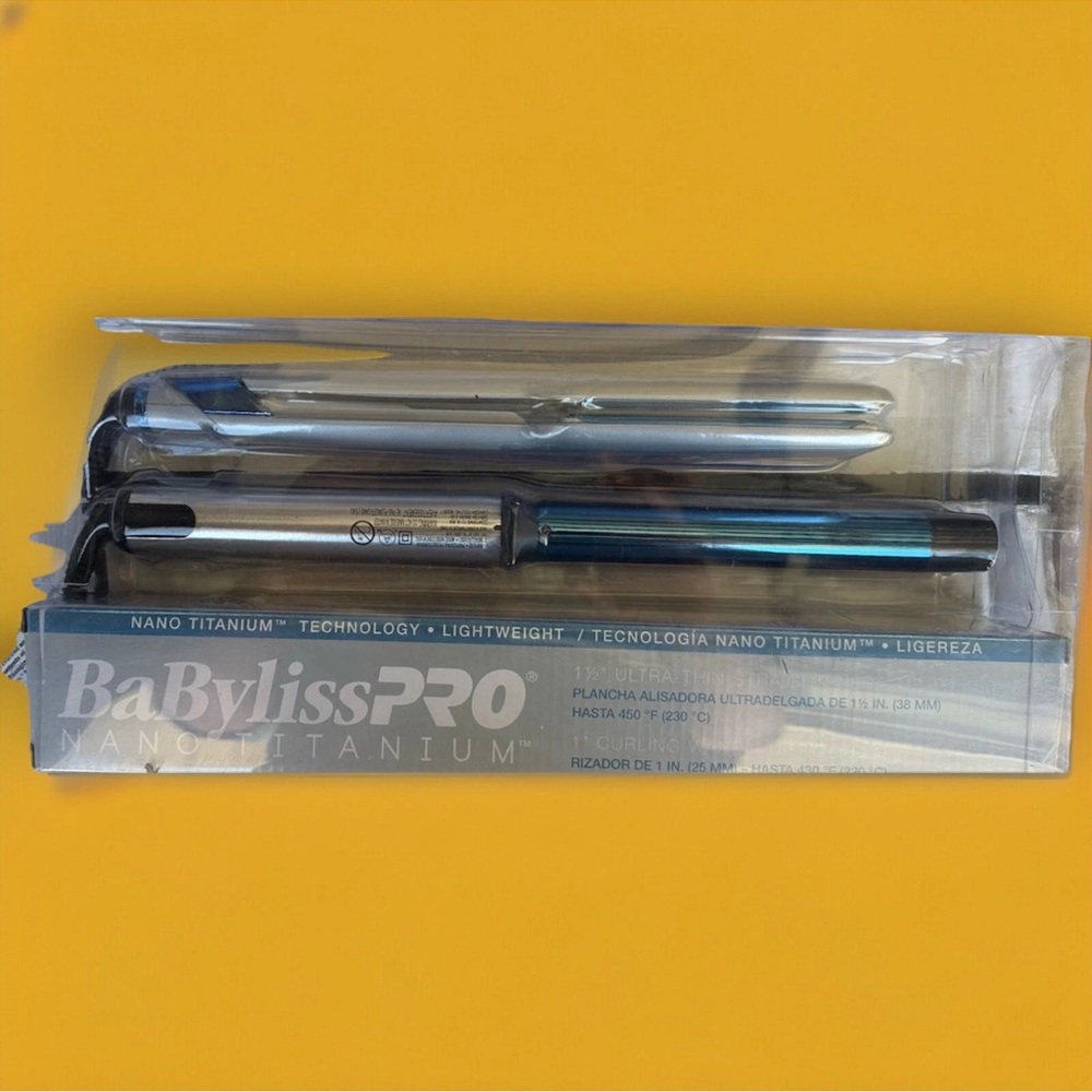 BaByliss Nano Titanium Hair Styling Iron - Silver and Blue